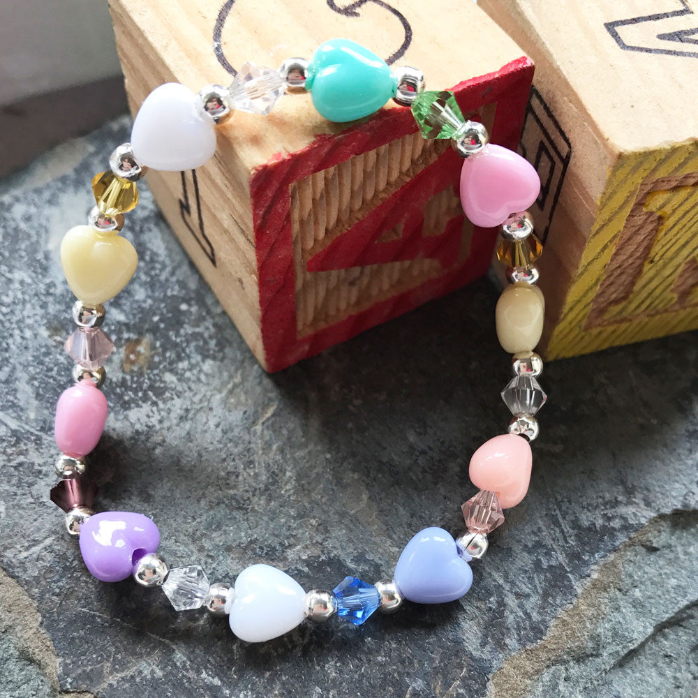 Candy Hearts Girls Crystal Bracelet