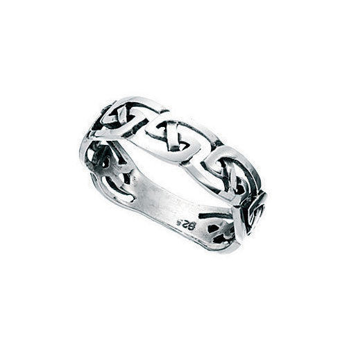 Slim Ladies Silver Celtic Ring