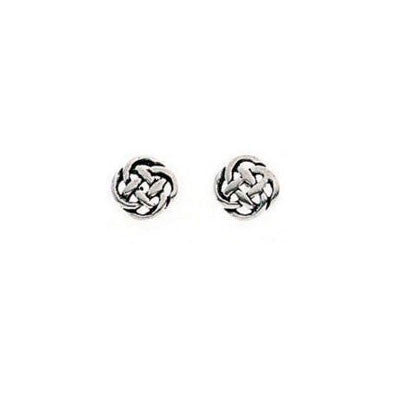 Sterling Silver Round Celtic Stud Earrings