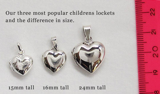 Mini Silver Engraved Children's Heart Locket