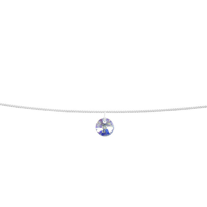 Crystal AB Xilion Sterling Silver Anklet 