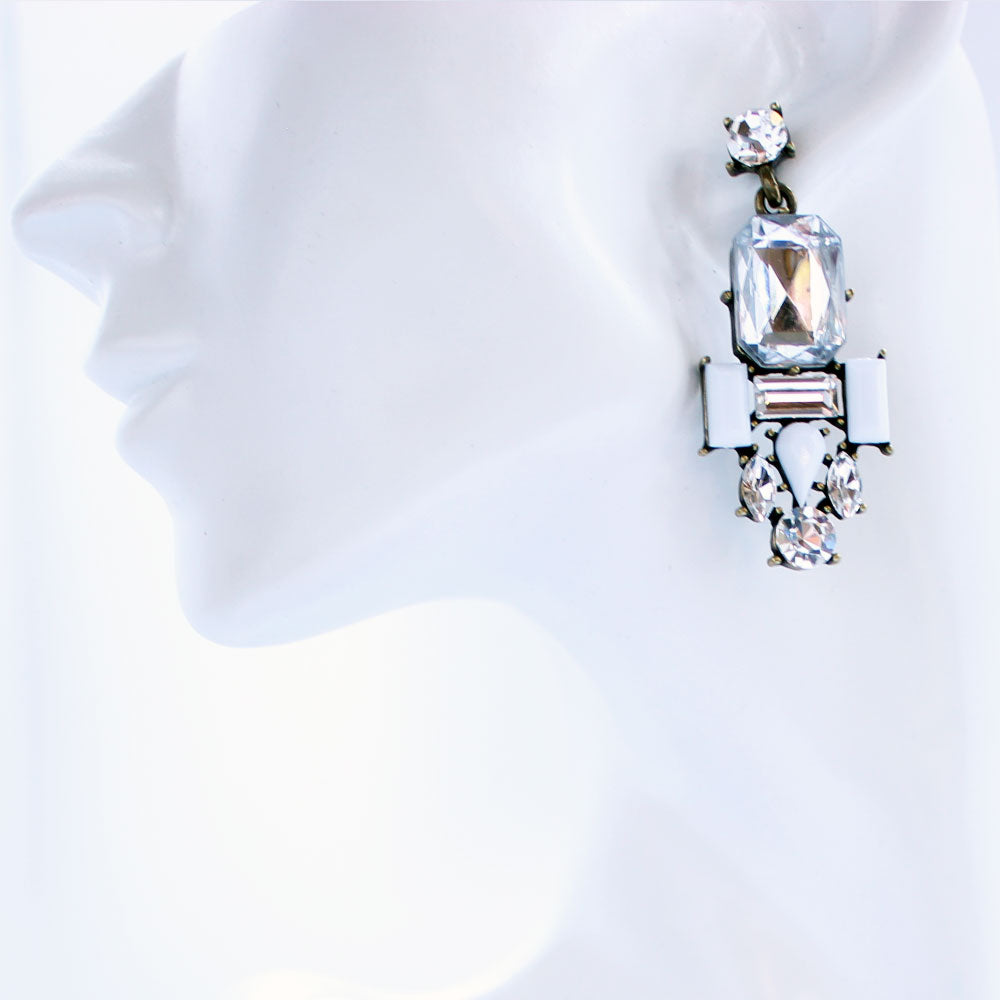 Antique Style Crystal Cluster Fiorelli Earrings