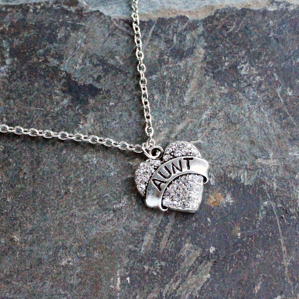 Ice Crystal Heart Aunt Pendant