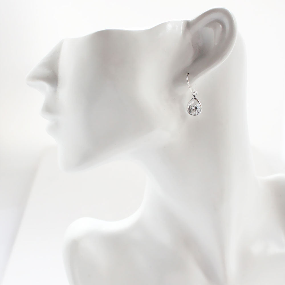 Crystal Raindrops Sterling Silver Earrings