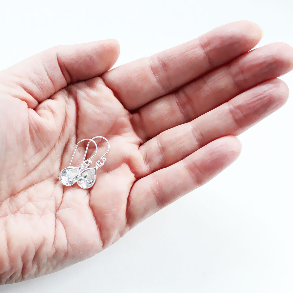 Crystal Raindrops Sterling Silver Earrings