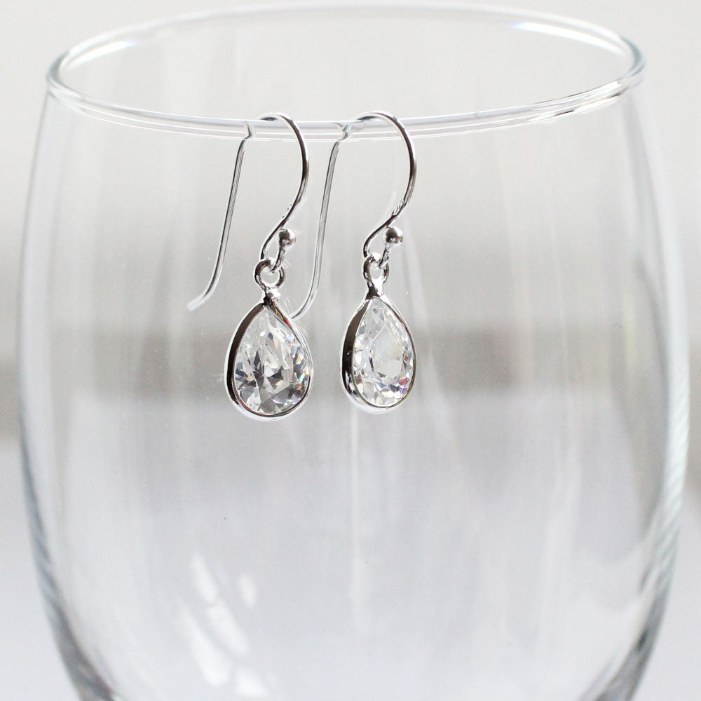 Crystal Raindrops Sterling Silver Earrings