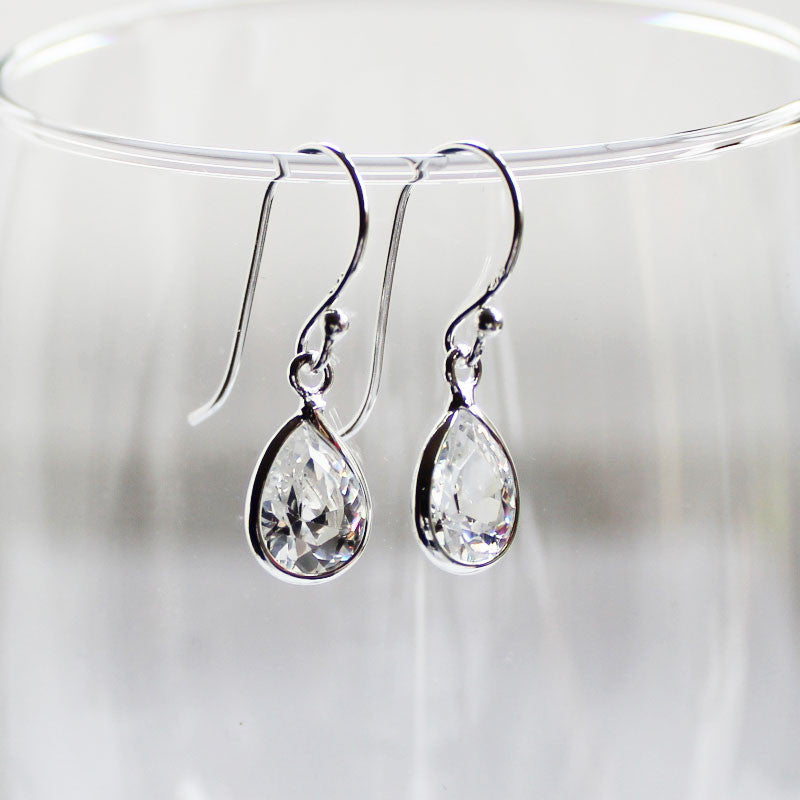 Crystal Raindrops Sterling Silver Earrings