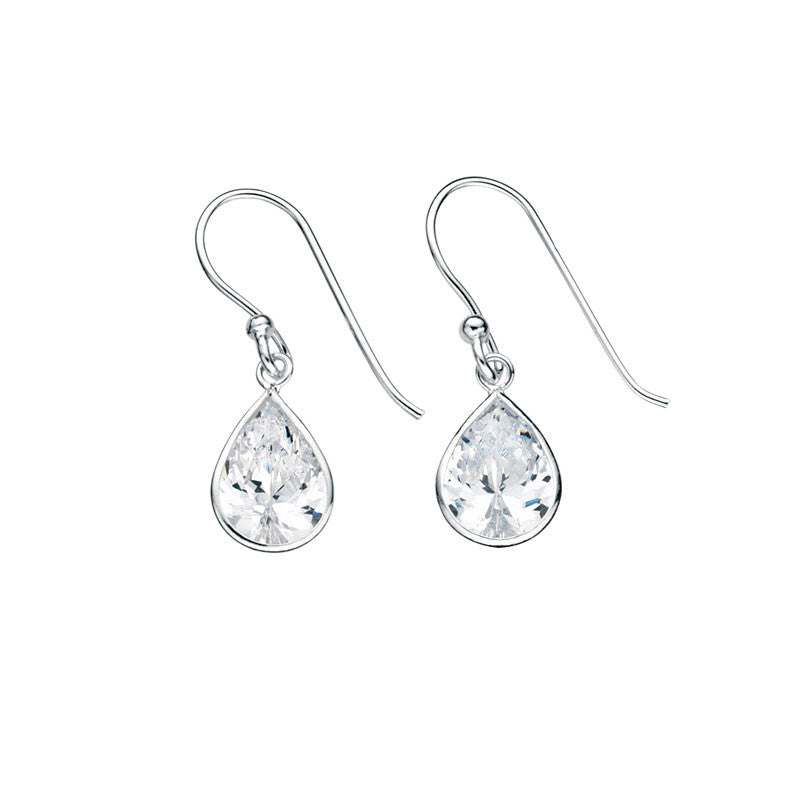 Crystal Raindrops Sterling Silver Earrings