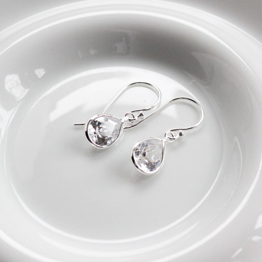 Crystal Raindrops Sterling Silver Earrings