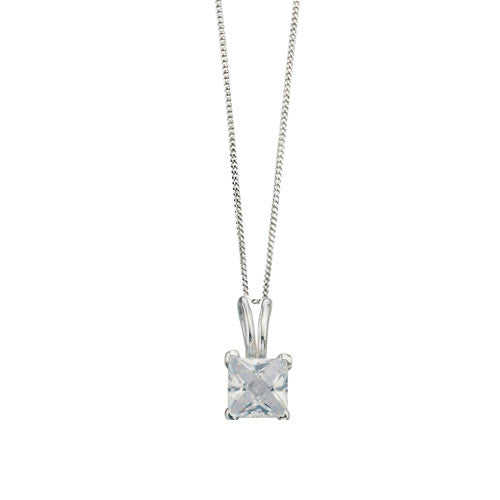 Cubic Zirconia Checkerboard Silver Pendant
