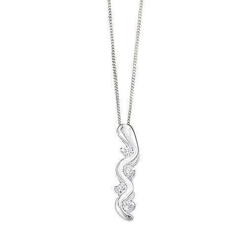 Cubic Zirconia Wiggle Slider Silver Pendant