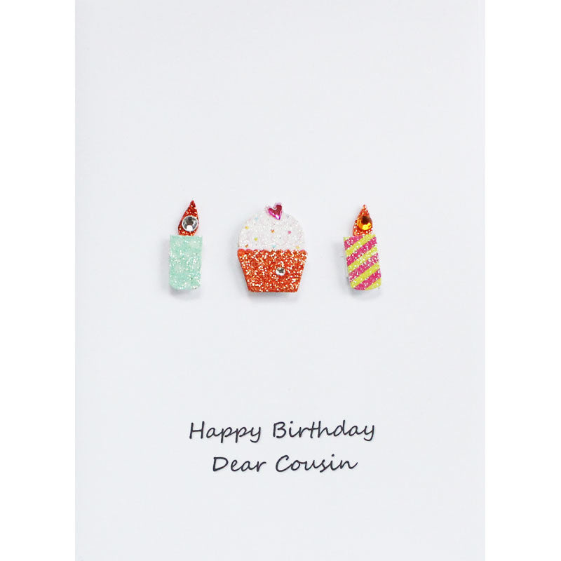 Cupcakes n Candles Cousin Happy Birthday Card