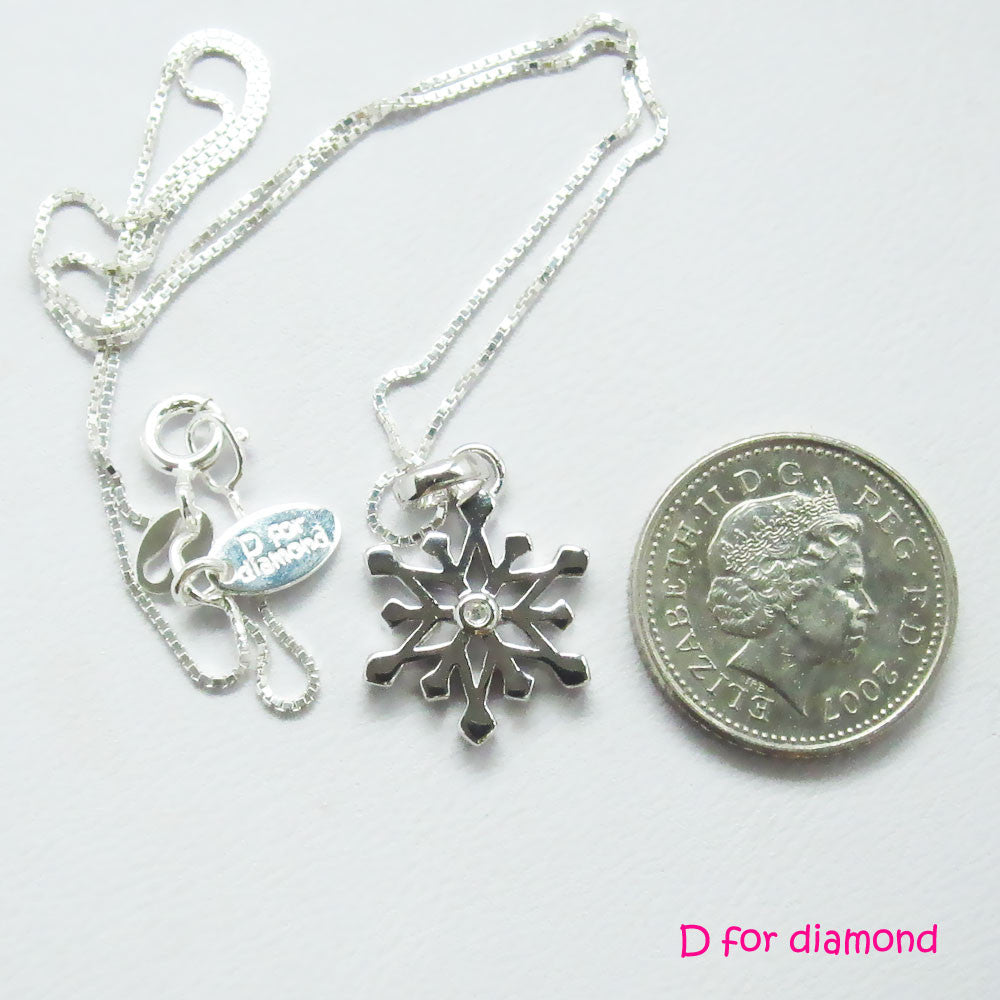 Snowflake D for diamond Pendant
