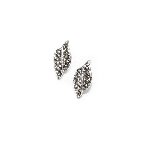 Dainty Leaf Marcasite Earrings