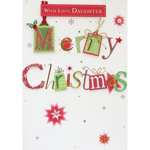 With Love Daughter Christmas Card