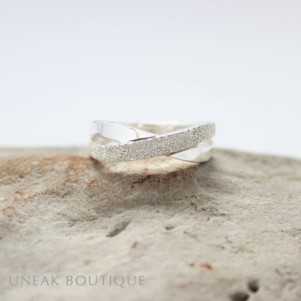 Diamond Cut Infinity Kiss Ring
