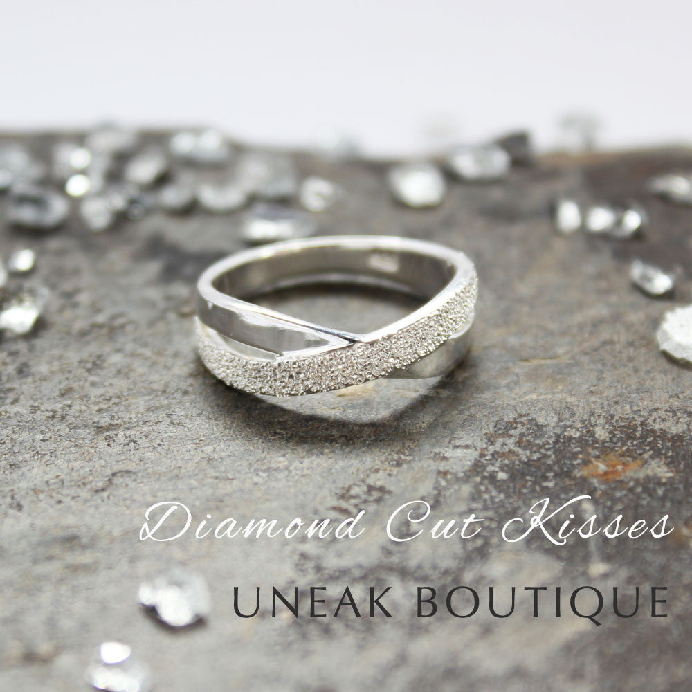 Diamond Cut Infinity Kiss Ring