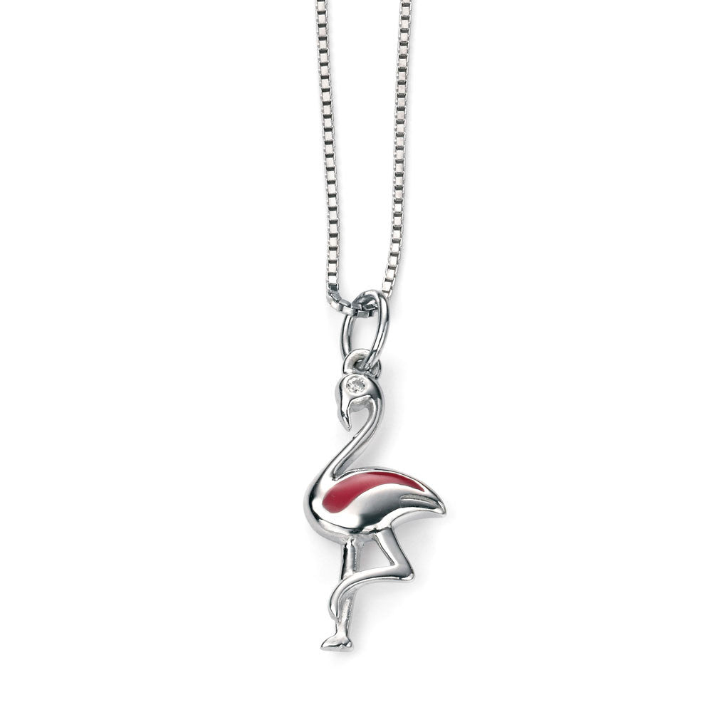 Diamond Pink Flamingo Pendant