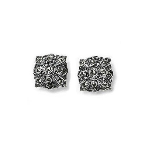 Diamond Shaped Marcasite Earrings