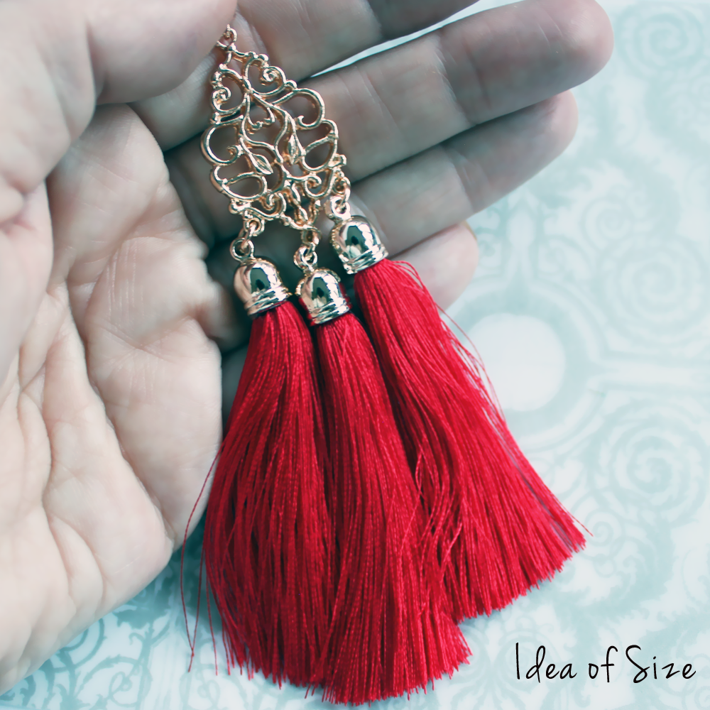 Diva Red Tassel Earrings
