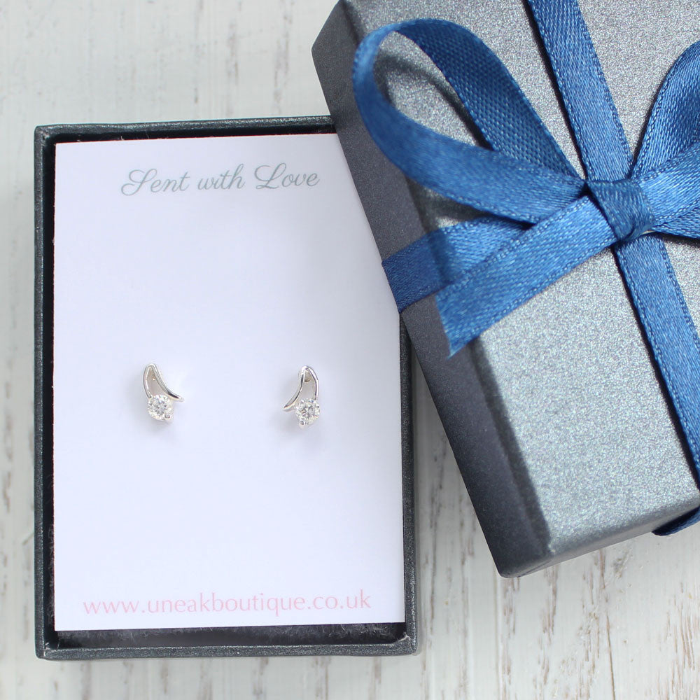 Dorchester Silver Earrings with Cubic Zirconia