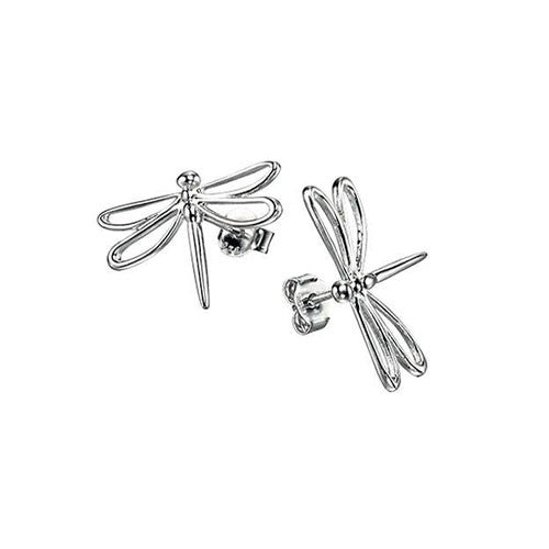 Dragonfly Stud Silver Earrings