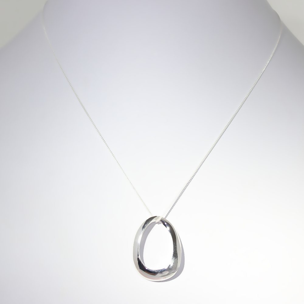 Endless Love Oval Silver Pendant