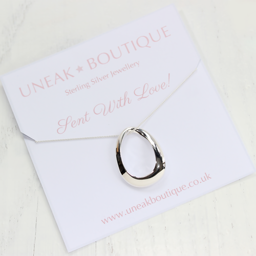 Endless Love Oval Silver Pendant
