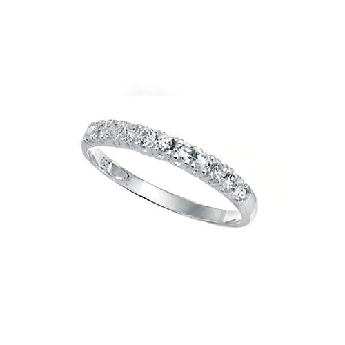 Ladies Sterling Silver Cubic Zirconia Half Eternity Ring