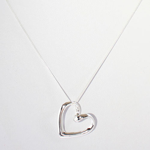 Every Love Story Curled Silver Heart Pendant