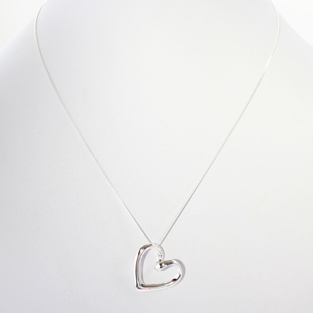 Every Love Story Curled Silver Heart Pendant