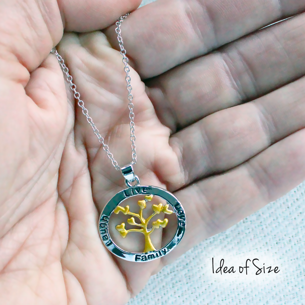 Family Tree of Life Silver and Gold Plated Pendant