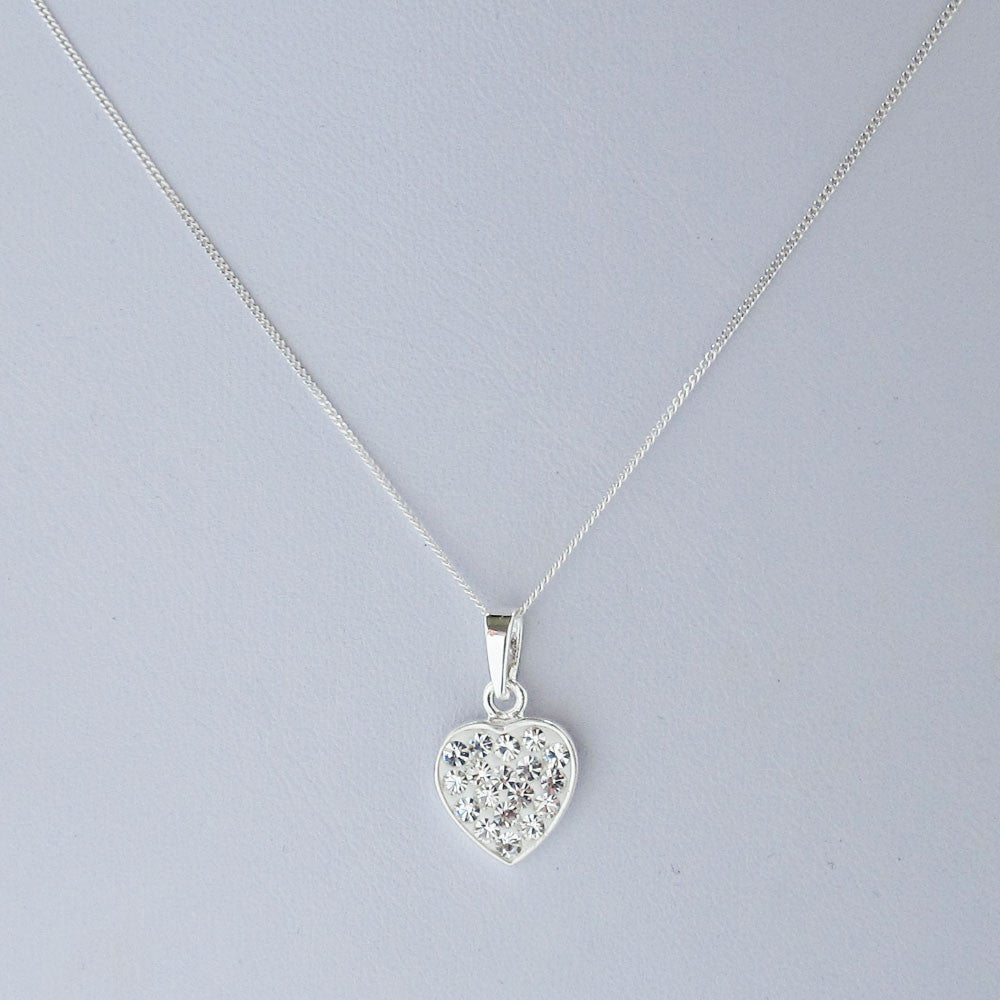 Fantasy Crystal Heart Silver Pendant