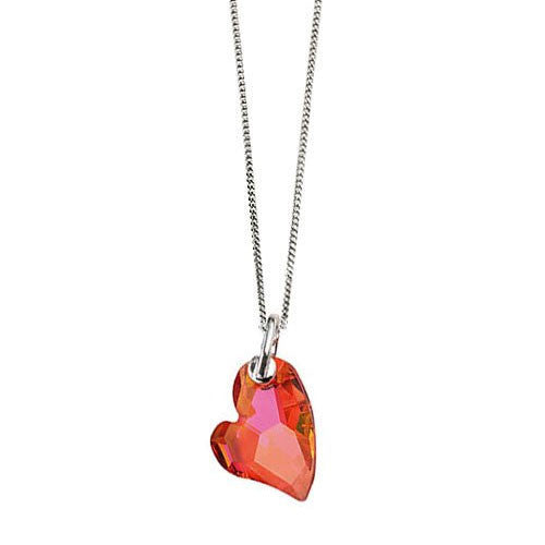 Fiery Red Crystal Heart Pendant