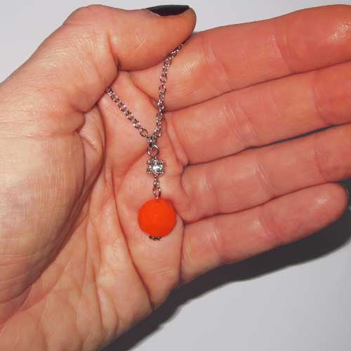 Bright Orange Bead Fiorelli Necklace