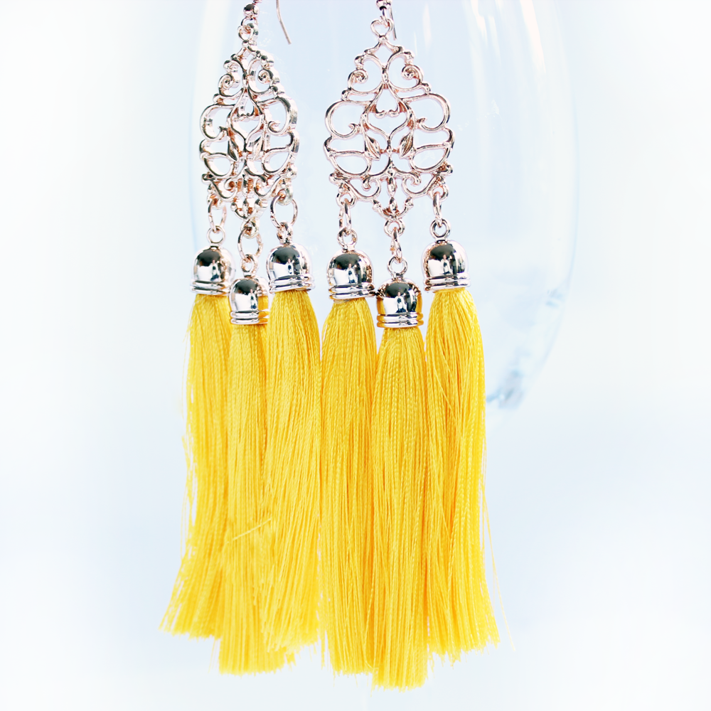 Goddess Golden Tassel Earrings