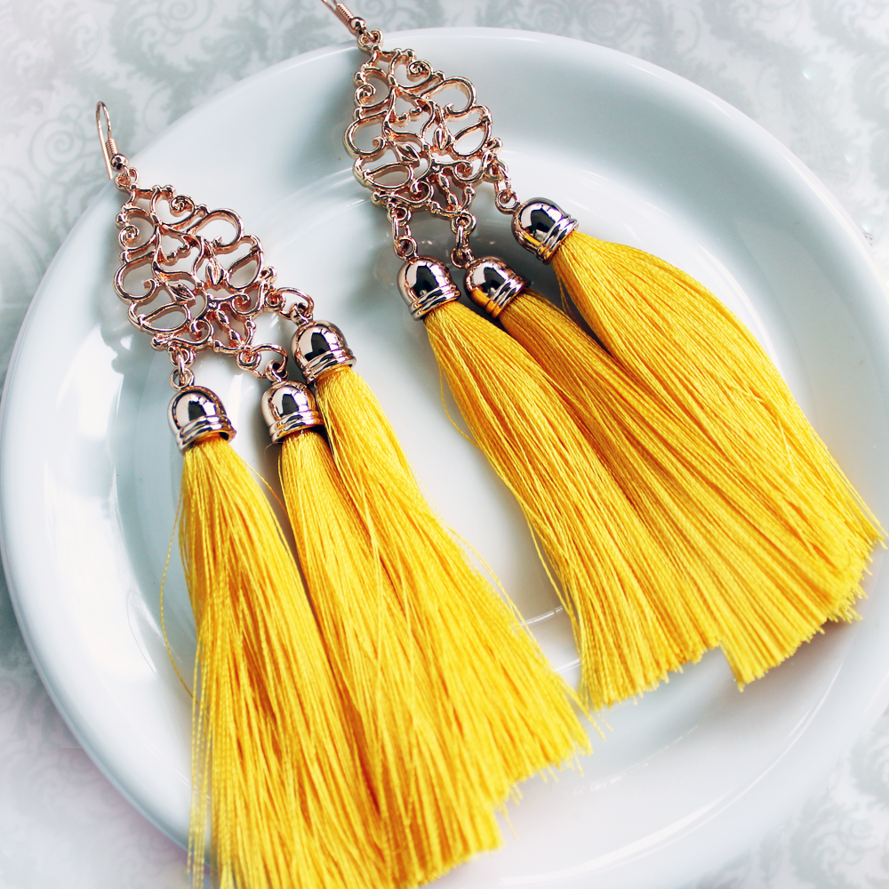 Goddess Golden Tassel Earrings