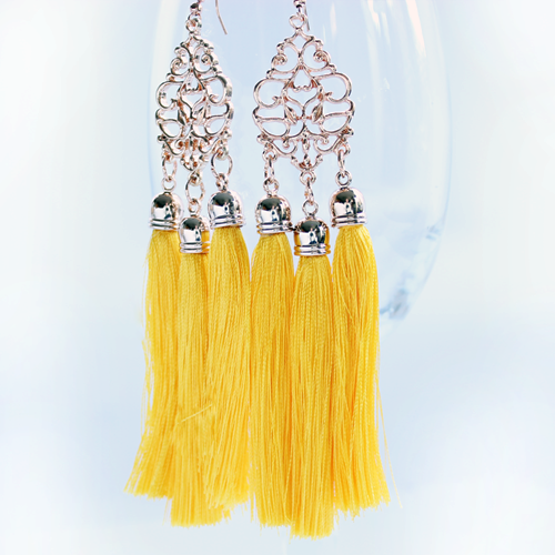 Goddess Golden Tassel Earrings