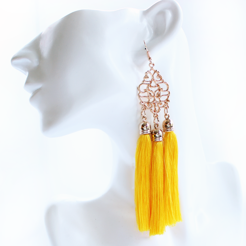 Goddess Golden Tassel Earrings