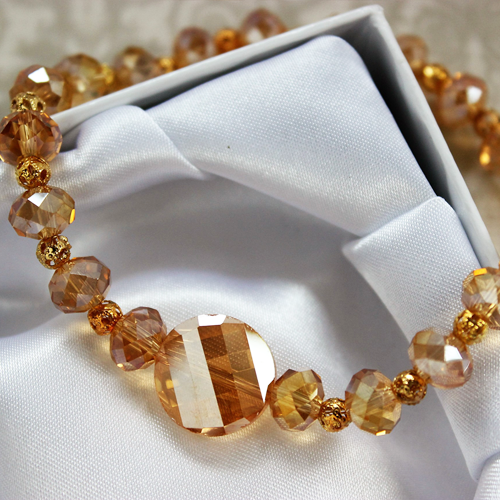 Golden Light Handmade Crystal Bracelet