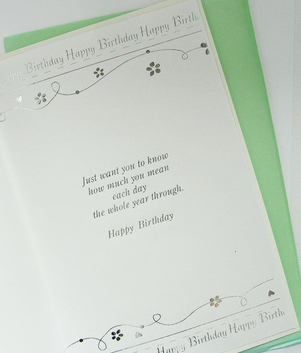 Apple Green Dress Happy Birthday Card