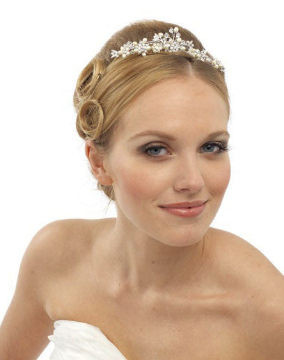 Sophia Pearl and Crystal Tiara Wedding Hair Comb