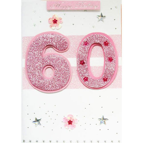 Ladies Sparkling 60th Birthday Card