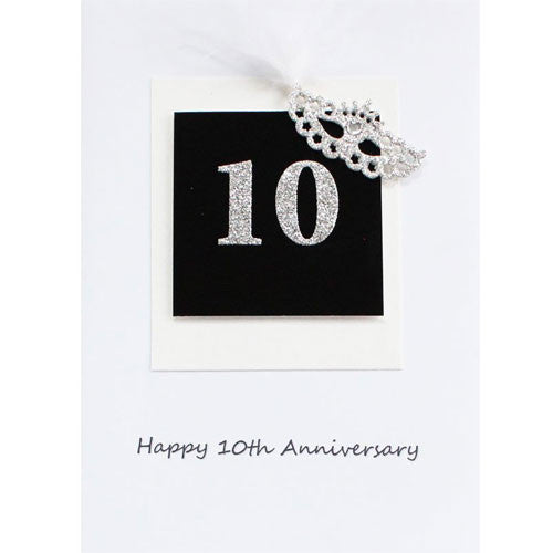 Silver Mask 10 Year Anniversary Card