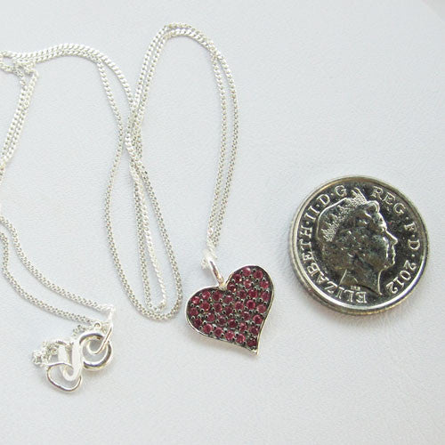 Pink Heart Pendant with Black Rhodium
