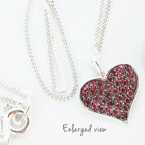 Pink Heart Pendant with Black Rhodium