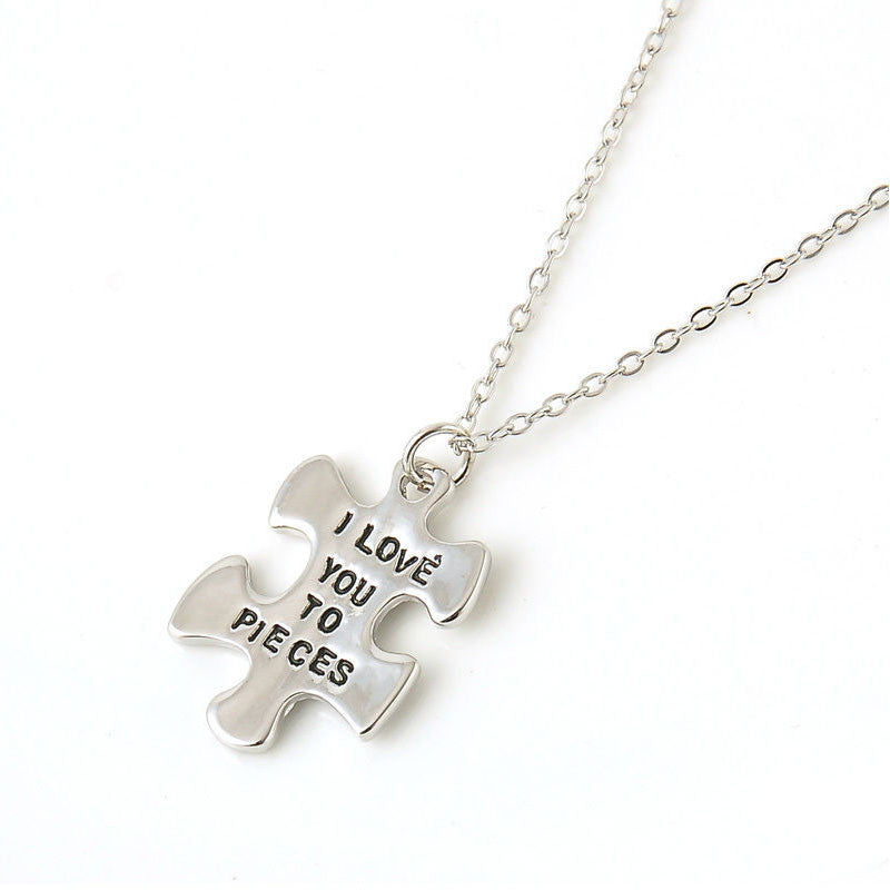 Buy I Love You To Pieces Silver Plated Pendant for £6.99 | Uneak Boutique