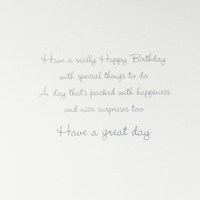 Bear with Flowers Girlfriend Birthday Card