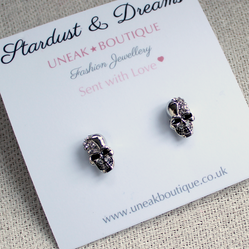 Island Crystal Skull Earrings