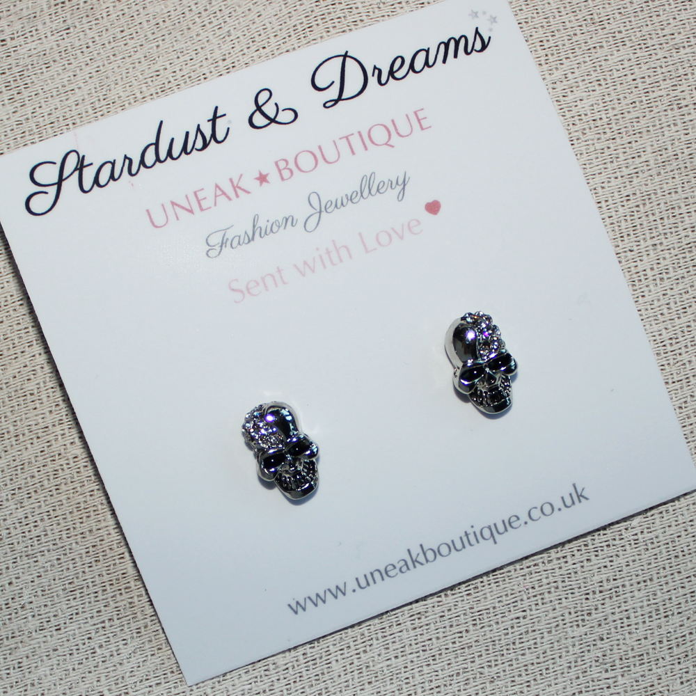 Island Crystal Skull Earrings